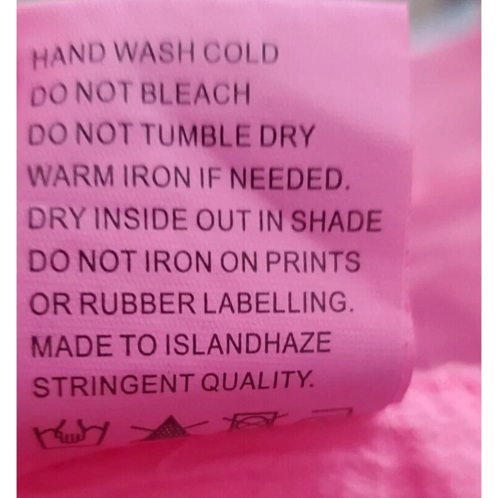 Islandhaze Pink Ruffled Elastic Back Front Keyhole Tie Size M Babydoll Top - Picture 8 of 8